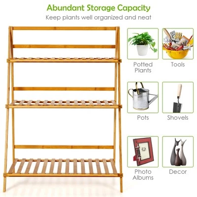 Top 10 🥰 Costway Bamboo Ladder Plant Stand 3-Tier Foldable Flower Pot Display Shelf Rack Natural ✨ 8 Top 10 🥰 Costway Bamboo Ladder Plant Stand 3-Tier Foldable Flower Pot Display Shelf Rack Natural ✨ - Image 6
