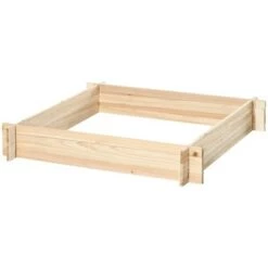 Outlet 🔥 Outsunny 39'' x 39'' Screwless Raised Garden Bed, Wooden Planter Box, Easy DIY Herb Garden for Vegetable Flower Herb Outdoor Lawn Yard Patio ✔️ -Planters Sales Store unnamed file 806