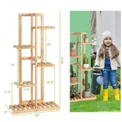 Best reviews of 😍 Costway 5 Tier 6 Potted Plant Stand Rack Bamboo Display Shelf for Patio Yard 🎁 -Planters Sales Store unnamed file 8064