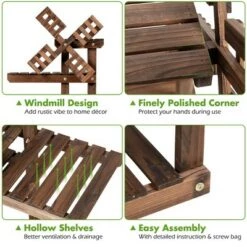 Best reviews of 🎉 Costway Wood Plant Stand 5 Tier Shelf Multiple Flower Pot Windmill Design ❤️ -Planters Sales Store unnamed file 8090