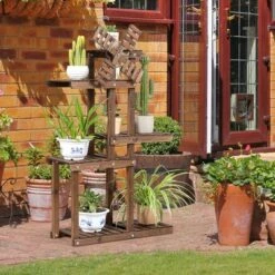 Best reviews of 🎉 Costway Wood Plant Stand 5 Tier Shelf Multiple Flower Pot Windmill Design ❤️ -Planters Sales Store unnamed file 8092