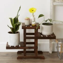 Hot Sale 🥰 Zingz & Thingz 12" Indoor/Outdoor Wood ZigZag Pallet Plant Stand Brown - Zings & Thingz 😀 -Planters Sales Store unnamed file 8127