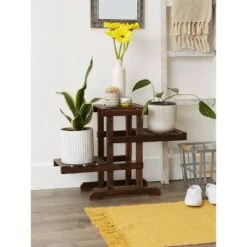 Hot Sale 🥰 Zingz & Thingz 12" Indoor/Outdoor Wood ZigZag Pallet Plant Stand Brown - Zings & Thingz 😀 -Planters Sales Store unnamed file 8128