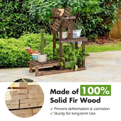Deals 🔔 Costway Wood Plant Stand 4 Tier Shelf Multiple Flower Pot Windmill Design ✔️ 5 Deals 🔔 Costway Wood Plant Stand 4 Tier Shelf Multiple Flower Pot Windmill Design ✔️ - Image 3