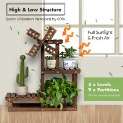 Deals 🔔 Costway Wood Plant Stand 4 Tier Shelf Multiple Flower Pot Windmill Design ✔️ 14 Deals 🔔 Costway Wood Plant Stand 4 Tier Shelf Multiple Flower Pot Windmill Design ✔️ -Planters Sales Store unnamed file 8132