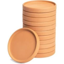 Best deal 🤩 Okuna Outpost 12 Pack Clay Terra Cotta Plant Pot Saucers, Round Terracotta Drip Trays 4.5-Inch ✨