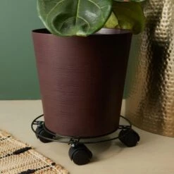 Best deal 🔥 Bright Creations Metal Plant Caddy with Wheels for Indoor and Outdoor Pots (10.6 Inches, 4 Pack) 💯