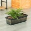 Best deal ✔️ Gardenised Outdoor and Indoor Rectangle Trough Plastic Planter Box, Vegetables or Flower Planting Pot, Brown Small 👍
