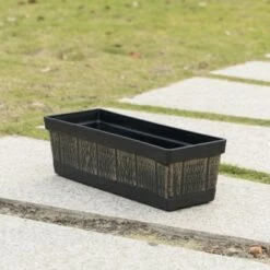 Best deal ✔️ Gardenised Outdoor and Indoor Rectangle Trough Plastic Planter Box, Vegetables or Flower Planting Pot, Brown Small 👍 -Planters Sales Store unnamed file 8174