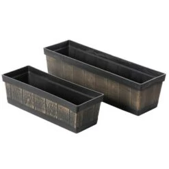 Best deal ✔️ Gardenised Outdoor and Indoor Rectangle Trough Plastic Planter Box, Vegetables or Flower Planting Pot, Brown Small 👍 -Planters Sales Store unnamed file 8175