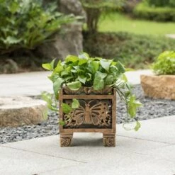 Best Pirce 🔔 Gardenised Outdoor Living Butterfly Square Plant Stand, Flower Planting Pot, Antique Bronze 🤩 -Planters Sales Store unnamed file 8182