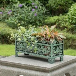 Top 10 😍 Gardenised Outdoor Living Butterfly Rectangle Plant Stand, Flower Planting Pot, Antique Green 👏 -Planters Sales Store unnamed file 8190