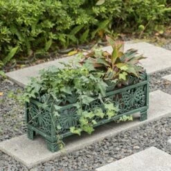 Top 10 😍 Gardenised Outdoor Living Butterfly Rectangle Plant Stand, Flower Planting Pot, Antique Green 👏 -Planters Sales Store unnamed file 8191