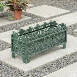 Top 10 😍 Gardenised Outdoor Living Butterfly Rectangle Plant Stand, Flower Planting Pot, Antique Green 👏 -Planters Sales Store unnamed file 8195