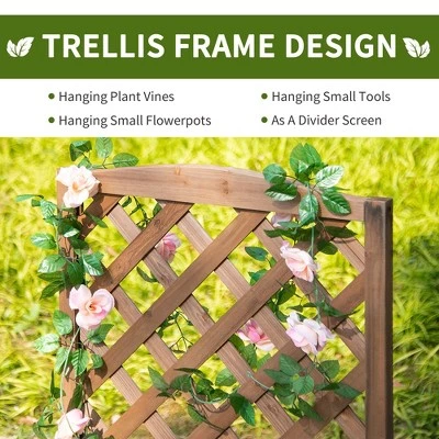 Best Pirce ๐ Outsunny 2-Tier Wooden Garden Elevated Plant Stand Display Free Standing Flower Pot Rack with Climbing Vine Trellis for the Backyard ๐ 5 Best Pirce ๐ Outsunny 2-Tier Wooden Garden Elevated Plant Stand Display Free Standing Flower Pot Rack with Climbing Vine Trellis for the Backyard ๐ - Image 3