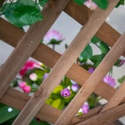 Best Pirce 😉 Outsunny 2-Tier Wooden Garden Elevated Plant Stand Display Free Standing Flower Pot Rack with Climbing Vine Trellis for the Backyard 😀 -Planters Sales Store unnamed file 8202