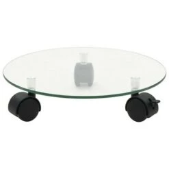 New ✔️ vidaXL Plant Rollers 2 pcs Tempered Glass 11" Round 🔔