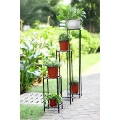 Budget 🥰 Ore International 3pc Iron Square Plant Stands Black/Gold 🥰 -Planters Sales Store unnamed file 8226