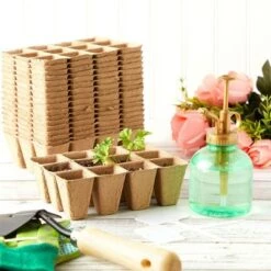 Cheap 👍 Juvale 20 Pack Peat Starter Pots with Plastic Plant Labels and Widger Dibbers, 6.4 x 4.55 x 2 in 💯