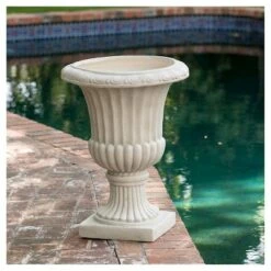 Discount ๐ 26" Italian Cast Stone Patio Urn - Christopher Knight Home Antique Green ๐ฅฐ