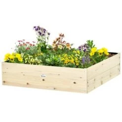 Cheapest ✔️ Outsunny 46'' x 46'' Raised Garden Bed Elevated Wooden Planter Box for Backyard, Patio to Grow Vegetables, Herbs, and Flowers 🌟 -Planters Sales Store unnamed file 834