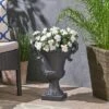 Hot Sale 🔥 19.25" Delphine Lightweight Concrete Patio Urn Planter Black - Christopher Knight Home 💯 -Planters Sales Store unnamed file 8349