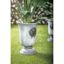 Promo 💯 Traditional Resin Flower Pot Distressed Gray - Olivia & May 👏