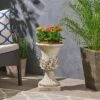 Flash Sale ✨ 19.5" Calliope Lightweight Concrete Patio Urn Planter White - Christopher Knight Home 🌟 -Planters Sales Store unnamed file 8358