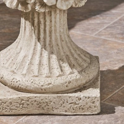 Flash Sale ✨ 19.5" Calliope Lightweight Concrete Patio Urn Planter White - Christopher Knight Home 🌟 5 Flash Sale ✨ 19.5" Calliope Lightweight Concrete Patio Urn Planter White - Christopher Knight Home 🌟 - Image 3