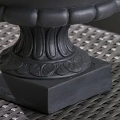 New 🔥 8.5" Stefano Lightweight Concrete Patio Urn Planter Black - Christopher Knight Home 🔥 -Planters Sales Store unnamed file 8368