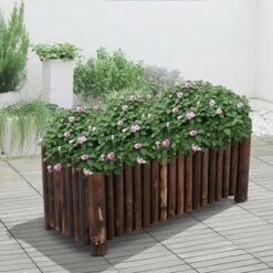 Best Pirce 💯 Outsunny 39" x 16" x 16" Raised Bed Garden Flower Planter Box with Fir Wood, 4 Drainage Holes, & Lightweight Build ❤️