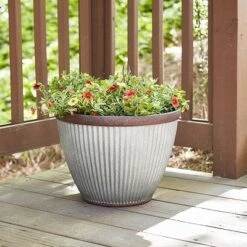 Discount ⌛ Southern Patio HDR-046868 20.5 Inch Diameter Rustic Resin Indoor Outdoor Garden Planter Urn Pot for Flowers, Herbs, and Flowers 👏 -Planters Sales Store unnamed file 8377