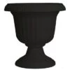 Best deal 🛒 Southern Patio Large 14 Inch Outdoor Garden Lightweight Utopian Urn Planter with UV-Coated Finish for Entryways, Walkways, and More, Black (2 Pack) ⭐