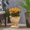Outlet ⌛ 13" Simba Lightweight Concrete Patio Urn Planter Copper - Christopher Knight Home ✨ -Planters Sales Store unnamed file 8396