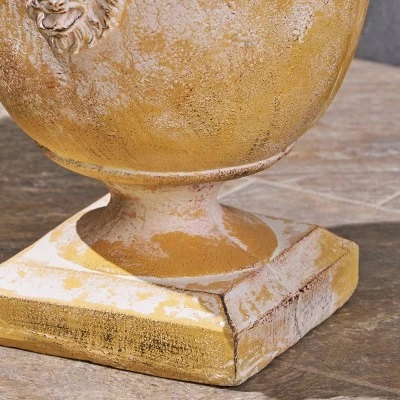 Outlet ⌛ 13" Simba Lightweight Concrete Patio Urn Planter Copper - Christopher Knight Home ✨ 4 Outlet ⌛ 13" Simba Lightweight Concrete Patio Urn Planter Copper - Christopher Knight Home ✨ - Image 2