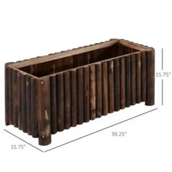 Best Pirce 💯 Outsunny 39" x 16" x 16" Raised Bed Garden Flower Planter Box with Fir Wood, 4 Drainage Holes, & Lightweight Build ❤️ -Planters Sales Store unnamed file 840