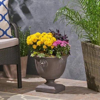 Outlet ๐ 13" Simba Lightweight Concrete Patio Urn Planter Gray - Christopher Knight Home ๐ 3 Outlet ๐ 13" Simba Lightweight Concrete Patio Urn Planter Gray - Christopher Knight Home ๐
