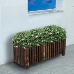 Best Pirce 💯 Outsunny 39" x 16" x 16" Raised Bed Garden Flower Planter Box with Fir Wood, 4 Drainage Holes, & Lightweight Build ❤️ -Planters Sales Store unnamed file 844