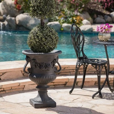 Coupon ⭐ 24" Buena Vista Cast Stone Patio Urn Planter Black - Christopher Knight Home ❤️ 2 Coupon ⭐ 24" Buena Vista Cast Stone Patio Urn Planter Black - Christopher Knight Home ❤️