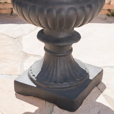 Coupon ⭐ 24" Buena Vista Cast Stone Patio Urn Planter Black - Christopher Knight Home ❤️ 5 Coupon ⭐ 24" Buena Vista Cast Stone Patio Urn Planter Black - Christopher Knight Home ❤️ - Image 4