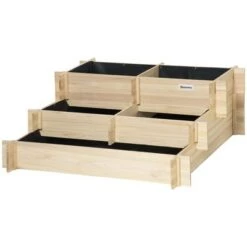 Top 10 🎁 Outsunny 3-Tier Wood Raised Garden Bed with Non-woven Fabric inside, Elevated Planting Box, Outdoor Vegetable Flower Container, Natural ✔️ -Planters Sales Store unnamed file 852