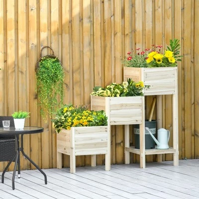 Hot Sale โจ Outsunny 49'' x 18'' x 43'' 3-Tier Raised Garden Bed w/ Storage Shelf, Outdoor Wood Elevated Planter Box Kit, Freestanding Wooden Plant Stand for Vegetables, Herb and Flowers ๐ฏ 4 Hot Sale โจ Outsunny 49'' x 18'' x 43'' 3-Tier Raised Garden Bed w/ Storage Shelf, Outdoor Wood Elevated Planter Box Kit, Freestanding Wooden Plant Stand for Vegetables, Herb and Flowers ๐ฏ - Image 2