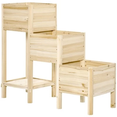 Hot Sale โจ Outsunny 49'' x 18'' x 43'' 3-Tier Raised Garden Bed w/ Storage Shelf, Outdoor Wood Elevated Planter Box Kit, Freestanding Wooden Plant Stand for Vegetables, Herb and Flowers ๐ฏ 5 Hot Sale โจ Outsunny 49'' x 18'' x 43'' 3-Tier Raised Garden Bed w/ Storage Shelf, Outdoor Wood Elevated Planter Box Kit, Freestanding Wooden Plant Stand for Vegetables, Herb and Flowers ๐ฏ - Image 3