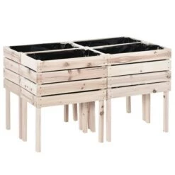 Hot Sale ✨ Outsunny 4PCS Wooden Planter Raised Garden Beds Kits Elevated Garden Beds for Flowers Vegetables, Outdoor Indoor Planting Box Container 🧨 -Planters Sales Store unnamed file 883