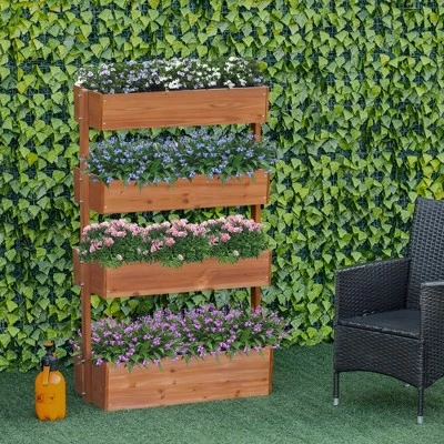 Best Sale 🧨 Outsunny 4-Tier Raised Garden Bed, Vertical Flower Pots Rack with Angle Adjustable Planter Boxes, Freestanding Elevated Wooden Plant Stand for Indoor Outdoor Use ❤️ 3 Best Sale 🧨 Outsunny 4-Tier Raised Garden Bed, Vertical Flower Pots Rack with Angle Adjustable Planter Boxes, Freestanding Elevated Wooden Plant Stand for Indoor Outdoor Use ❤️