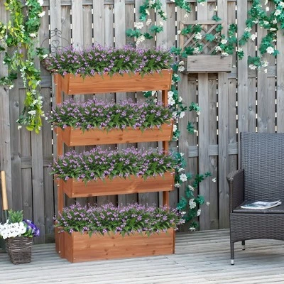 Best Sale 🧨 Outsunny 4-Tier Raised Garden Bed, Vertical Flower Pots Rack with Angle Adjustable Planter Boxes, Freestanding Elevated Wooden Plant Stand for Indoor Outdoor Use ❤️ 4 Best Sale 🧨 Outsunny 4-Tier Raised Garden Bed, Vertical Flower Pots Rack with Angle Adjustable Planter Boxes, Freestanding Elevated Wooden Plant Stand for Indoor Outdoor Use ❤️ - Image 2