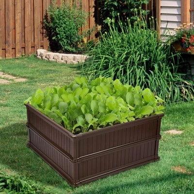 Brand new ๐ Costway 2 Pcs 48.5'' Raised Garden Bed Square Plant Box Planter Flower Vegetable Brown โค๏ธ 3 Brand new ๐ Costway 2 Pcs 48.5'' Raised Garden Bed Square Plant Box Planter Flower Vegetable Brown โค๏ธ