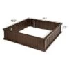 Best reviews of 😉 Costway 4 Pcs 48.5'' Raised Garden Bed Square Plant Box Planter Flower Vegetable Brown 🔔