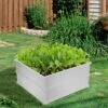 Budget 👍 Costway 4 Pcs 48.5'' Raised Garden Bed Square Plant Box Planter Flower Vegetable White 😀 -Planters Sales Store unnamed file 925