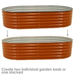 Best Pirce 🧨 Sunnydaze Decor Sunnydaze Large Oval Steel Raised Garden Bed - Stand-Up Height - 79" W x 32" H - Brown 🎉 -Planters Sales Store unnamed file 96